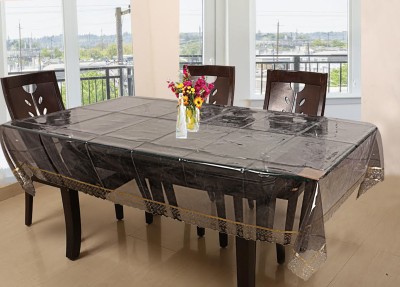 KUBER INDUSTRIES Self Design 6 Seater Table Cover(Transparent, PVC (Polyvinyl Chloride))
