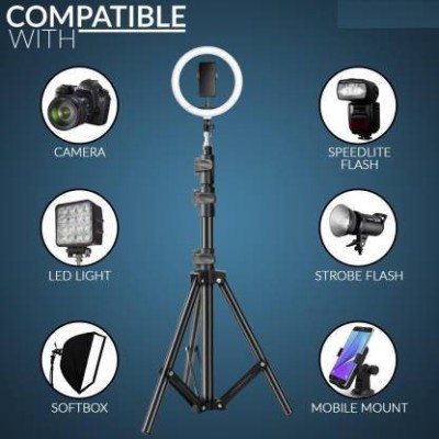 blutap LED RingLight with Stand |MiniTripod |2 color modes Ring Flash(Blaclk)