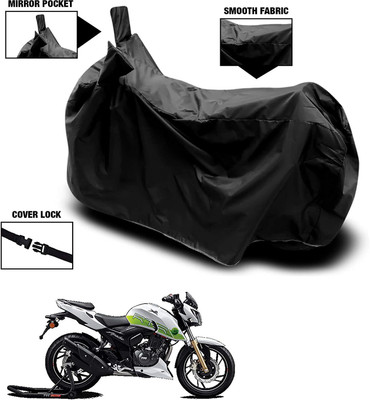 KEDIT Waterproof Two Wheeler Cover for TVS(Apache RTR 200 Fi E100, Black)