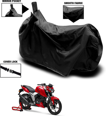 KEDIT Waterproof Two Wheeler Cover for TVS(Apache RTR 200, Black)