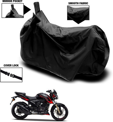 KEDIT Waterproof Two Wheeler Cover for TVS(Apache RTR 200 4V, Black)
