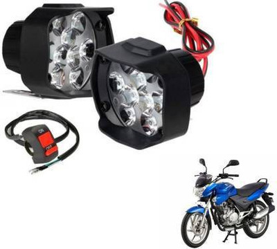 QZ DEVICE PZ9SHILON2PCSWITHSWITCH00277 Headlight Motorbike, Car, Van LED for Bajaj (12 V, 15 W)(Discover, Universal For Bike, Pack of 2)