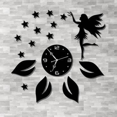 FITODA HUB Analog 18 cm X 18 cm Wall Clock(Black, Without Glass, Pendulum)