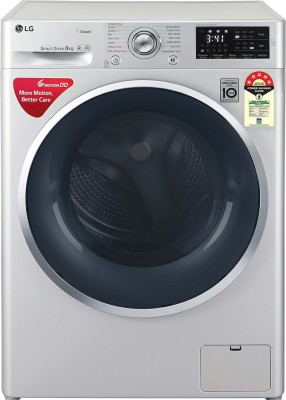 LG 8 kg Fully Automatic Front Load with In-built Heater Silver(FHT1408ANL)   Washing Machine  (LG)