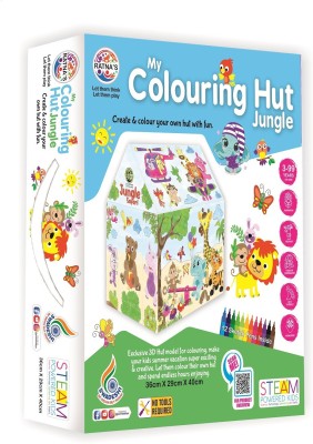 RATNA'S My Coloring Hut Jungle Theme DIY Coloring Kit Size 36 x 29 x 40 cm (1074)