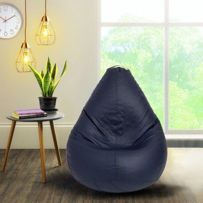 Devogue XXL Tear Drop Bean Bag Cover  (Without Beans)(Blue, Multicolor)