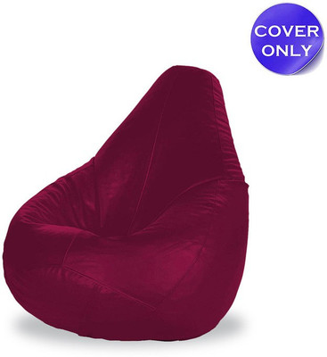 Devogue XXL Tear Drop Bean Bag Cover  (Without Beans)(Maroon, Maroon)