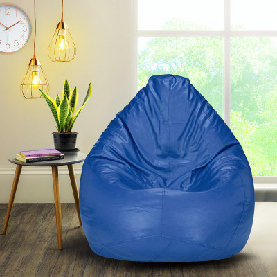 Devogue XXL Tear Drop Bean Bag Cover  (Without Beans)(Blue, Blue)