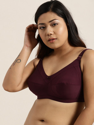 Winsure Winsure 3 Way Hooks Broad Straps B Cups Bra With Premium Quality Fabric Women Full Coverage Non Padded Bra(Maroon)