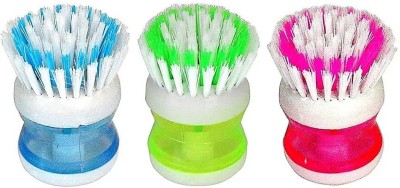 Kuniva Cleaning Brush with Liquid Soap Dispenser Kitchen,Dish, Washer (Multicolor) Plastic Wet and Dry Brush Plastic Wet and Dry Brush (PACK OF 3) Plastic Wet and Dry Brush(Multicolor, 3 Units)