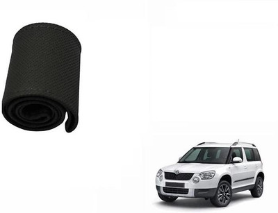 POOJATRADERSSS Hand Stiched Steering Cover For Hyundai Creta, Jazz, Scorpio, WagonR, Polo(BLACK, Leather)