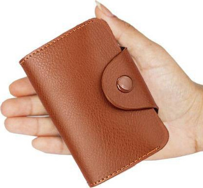 Flipkart SmartBuy Genuine High Quality Leatherite Brown Case 15 Card Holder(Set of 1, Brown)