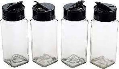 OSWORLD Glass Pickle Jar  - 120 ml(Pack of 4, Black)