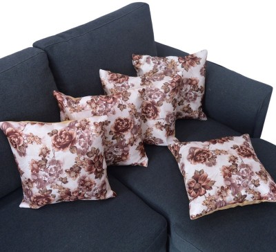 Tranquil Square Printed Cushions & Pillows Cover(Pack of 5, 40.64 cm*40.64 cm, Beige)