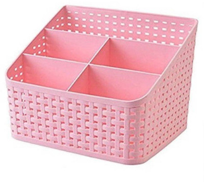 kidwayy 5 Compartments Plastic Desk Organizer(Pink)