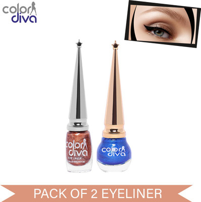 Color Diva Baris Copper6 ml & Bonsai Blue5.5 ml Eyeliner (Set of 2) 11.5 ml(Brown, Blue)