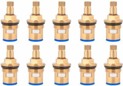 NEW WARE Brass Ceramic Disc Cartridge Quarter Turn 1/2" for Bathroom Kitchen Tap Faucet Valve (Hot and Cold) Pack of 10 Nos (40 gm/Pc) Standard Size Spindle for tap Faucet Spindle