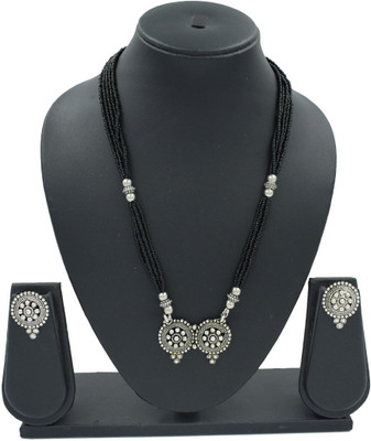 Sandhya Designer Studio Stone Black Jewellery Set(Pack of 1)