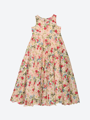 BIBA Maxi/Full Length Casual Dress(Multicolor, Sleeveless)