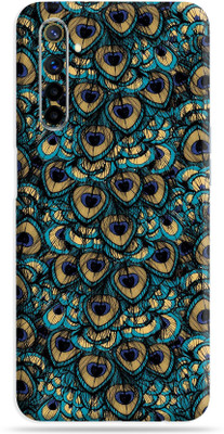 Satisfactory Realme 6 Mobile Skin(Peacock-Feather Glitter Skin With Matte Finish)