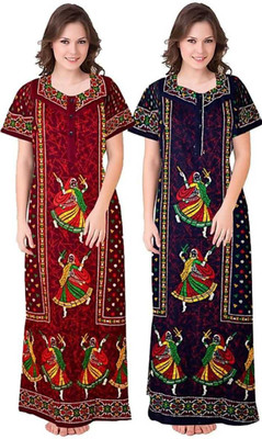 B S ENTERPRSES Women Nighty(Multicolor)