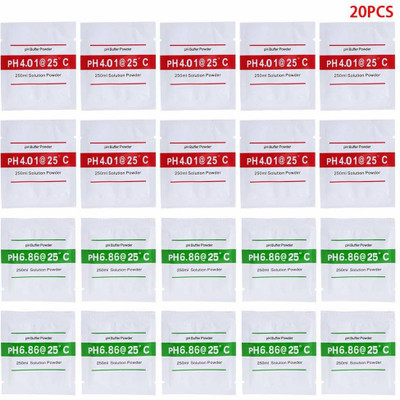 MERRITO 20pcs Merrito Pack pH Buffer Solution Powder for Precise Calibration of pH Meter, pH Calibration Powder Solution 6.86,4.01 pH Indicators