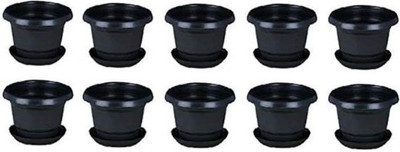 Naturally Green by O2H2O LLP Naturally Green Nursery Pot 10 inch Black ( pack of 10) Plant Container Set(Pack of 10, Plastic)