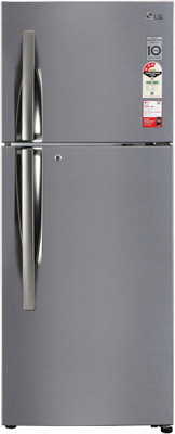 LG 260 L Frost Free Double Door Top Mount 3 Star Refrigerator with Smart Inverter(Shiny Steel, GL-I292RPZX)