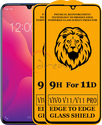 SoftTech Edge To Edge Tempered Glass for Vivo V11 (Anti-Fingerprint,Zero Bubble,9H Hardness)(Pack of 2)