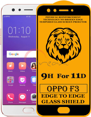 11D Edge To Edge Tempered Glass for Oppo F3 (Anti-Fingerprint,Zero Bubble,9H Hardness)(Pack of 2)