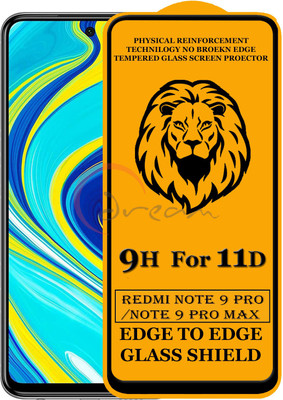 Dream Edge To Edge Tempered Glass for Redmi Note 9 Pro Max (Anti-Fingerprint,Zero Bubble,9H Hardness)(Pack of 1)