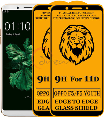 Dream Edge To Edge Tempered Glass for Oppo F5 (Anti-Fingerprint,Zero Bubble,9H Hardness)(Pack of 2)