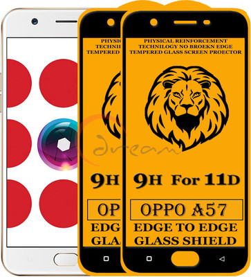 11D Edge To Edge Tempered Glass for Oppo A57 (Anti-Fingerprint,Zero Bubble,9H Hardness)(Pack of 2)