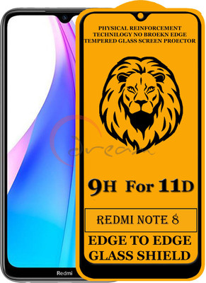 11D Edge To Edge Tempered Glass for Redmi Note 8 (Anti-Fingerprint,Zero Bubble,9H Hardness)(Pack of 2)