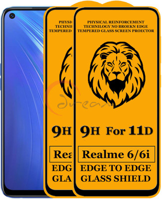 Pluto Edge To Edge Tempered Glass for Realme 6 (Anti-Fingerprint,Zero Bubble,9H Hardness)(Pack of 2)
