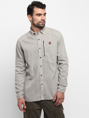 ROYAL ENFIELD Men Dyed/Ombre Casual Grey Shirt