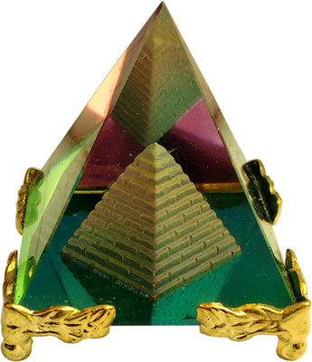 Feng Shui Art Vastu / Crystal Pyramid -For Positive Energy & Vastu Correction Decorative Showpiece  -  6 cm(Glass, White)