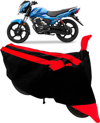 SMART BUYY Two Wheeler Cover for TVS(Victor GLX, Black, Red)