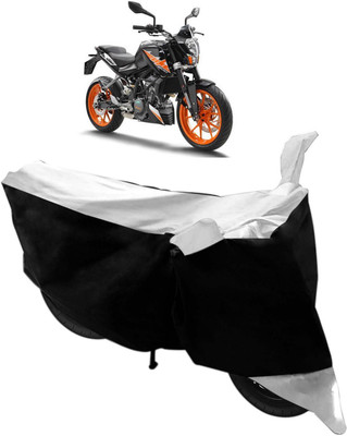 SMART BUYY Two Wheeler Cover for KTM(Duke 200, Black, Silver)