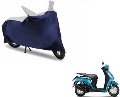 SMART BUYY Two Wheeler Cover for Yamaha(Fascino, Blue, Silver)