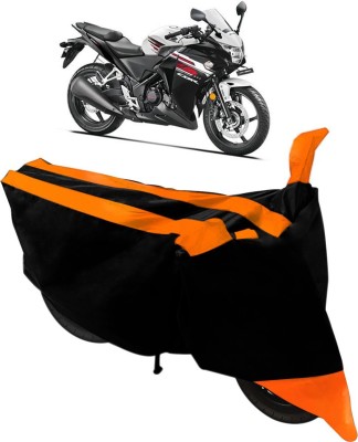 SMART BUYY Two Wheeler Cover for Honda(CBR 250R, Black, Orange)