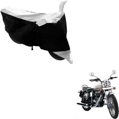 SMART BUYY Two Wheeler Cover for Royal Enfield(Bullet 350, Black, White)