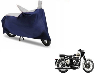 SMART BUYY Two Wheeler Cover for Royal Enfield(Classic 350, Blue, Silver)