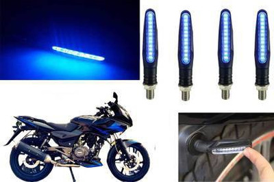 QUIRKY ZONE Front, Rear LED Indicator Light for Bajaj, Universal For Bike Pulsar(Blue)