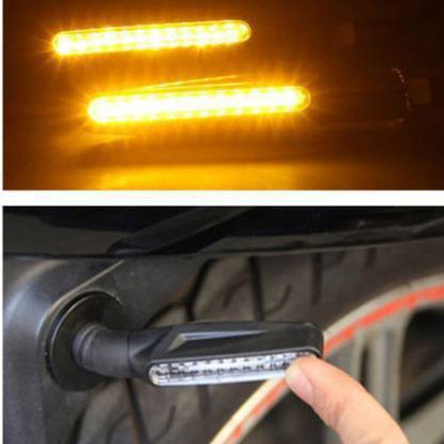 QZ DEVICE Front, Rear LED Indicator Light for Hero Passion, Universal For Bike(Yellow)