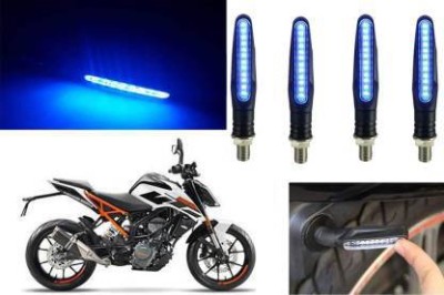 PECULIAR ZONE Front, Rear LED Indicator Light for KTM Duke 180, Universal For Bike(Blue)