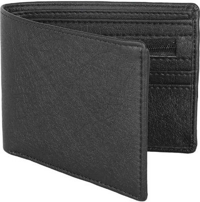 Shiv Men Black Artificial Leather Wallet(8 Card Slots)