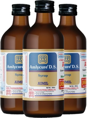 AIMIL Amlycure D.S. Syrup for Liver Health Natural Liver Herbal Tonic | Improves Cell Function and Increases Immunity (Pack of 3)(Pack of 3)