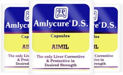 AIMIL Amlycure D.S. Capsule for Total Liver Support | Cleanse and Detox | Protects Cells & Enzymes (Pack of 3)(Pack of 3)