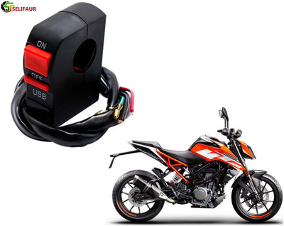 Selifaur S7C63 - Bike Headlight On/Off Switch Button Signal Light Switch with USB Charging Port Applicable KTM 250 Duke 2 A Bike Mobile Charger